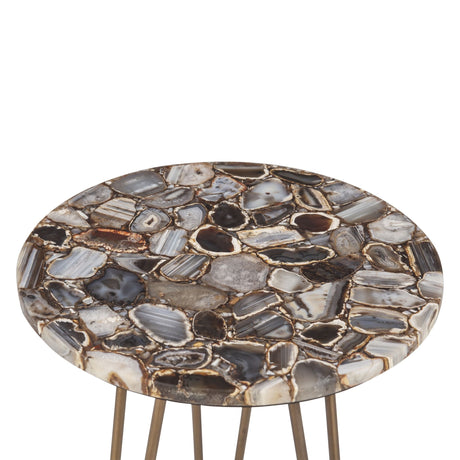Calico 17" Side Table in Stone Agate with Iron Base by Home Trends & Design at Eve Furniture