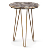 Calico 17" Side Table in Stone Agate with Iron Base by Home Trends & Design at Eve Furniture