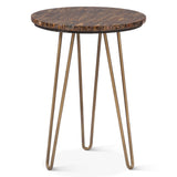 Calico 17" Side Table in Tiger Eye with Antique Gold Base by Home Trends & Design at Eve Furniture