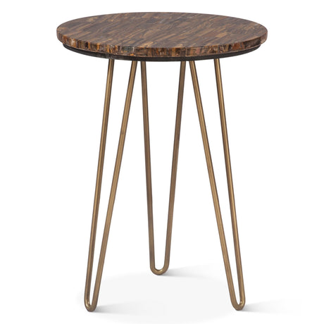 Calico 17" Side Table in Tiger Eye with Antique Gold Base by Home Trends & Design at Eve Furniture