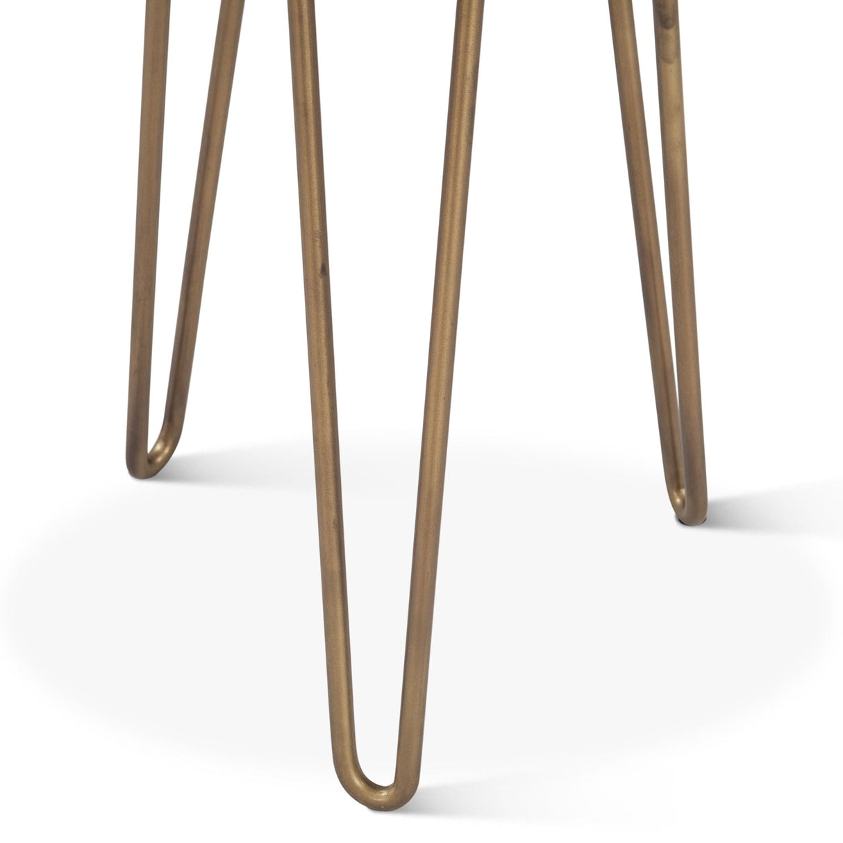 Calico 17" Side Table in Tiger Eye with Antique Gold Base by Home Trends & Design at Eve Furniture
