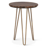 Calico 17" Side Table in Tiger Eye with Antique Gold Base by Home Trends & Design at Eve Furniture