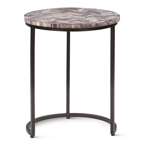 Calico 20" Nesting Tables in Chevron Pattern, Set 2 by Home Trends & Design at Eve Furniture