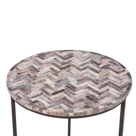Calico 20" Nesting Tables in Chevron Pattern, Set 2 by Home Trends & Design at Eve Furniture