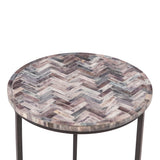 Calico 20" Nesting Tables in Chevron Pattern, Set 2 by Home Trends & Design at Eve Furniture