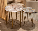 Calico 24" Side Table in Smoky Quartz with Iron Base by Home Trends & Design at Eve Furniture