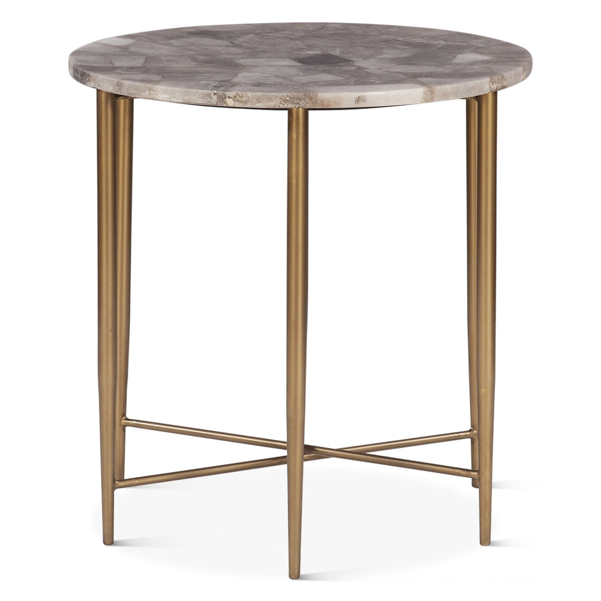 Calico 24" Side Table in Smoky Quartz with Iron Base by Home Trends & Design at Eve Furniture