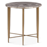 Calico 24" Side Table in Smoky Quartz with Iron Base by Home Trends & Design at Eve Furniture