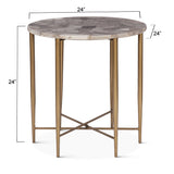 Calico 24" Side Table in Smoky Quartz with Iron Base by Home Trends & Design at Eve Furniture