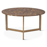 Calico 36" Coffee Table in Tiger Eye with Antique Gold Base by Home Trends & Design at Eve Furniture