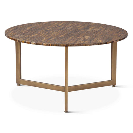 Calico 36" Coffee Table in Tiger Eye with Antique Gold Base by Home Trends & Design at Eve Furniture
