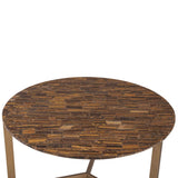 Calico 36" Coffee Table in Tiger Eye with Antique Gold Base by Home Trends & Design at Eve Furniture