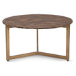 Calico 36" Coffee Table in Tiger Eye with Antique Gold Base by Home Trends & Design at Eve Furniture