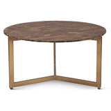 Calico 36" Coffee Table in Tiger Eye with Antique Gold Base by Home Trends & Design at Eve Furniture