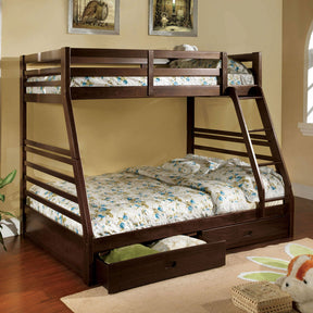 California Dark Walnut Bunk Bed by Furniture of America at Eve Furniture