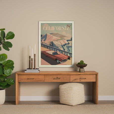 California Go USA (L) by Mercana Studio a Hand Embellished Decograph Framed Art Print by Mercana at Eve Furniture