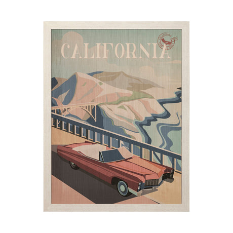 California Go USA (L) by Mercana Studio a Hand Embellished Decograph Framed Art Print by Mercana at Eve Furniture