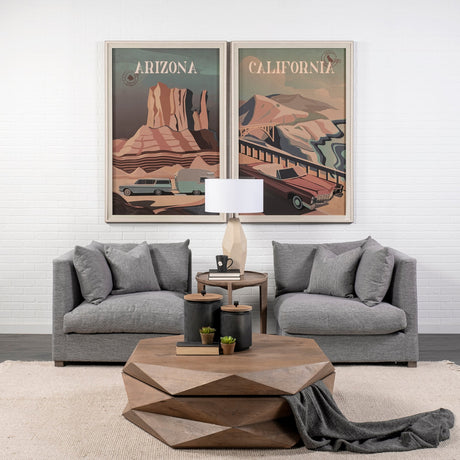 California Go USA (XL) by Mercana Studio a Hand Embellished Decograph Framed Art Print under Glass by Mercana at Eve Furniture