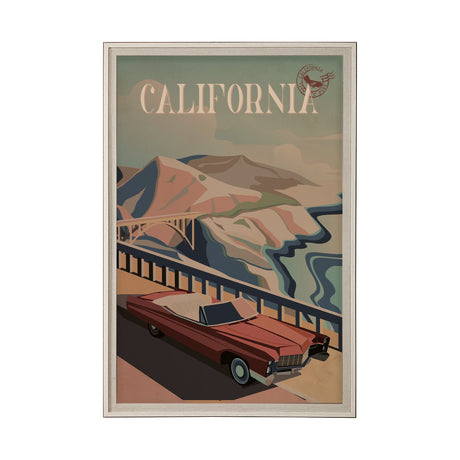 California Go USA (XL) by Mercana Studio a Hand Embellished Decograph Framed Art Print under Glass by Mercana at Eve Furniture