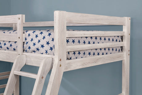 California Wire-Brushed White Bunk Bed by Furniture of America at Eve Furniture