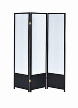 Calix 3-Panel Folding Floor Screen Translucent/Black