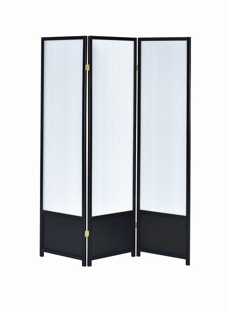 Calix 3-Panel Folding Floor Screen Translucent/Black