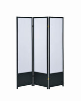 Calix 3-Panel Folding Floor Screen Translucent/Black