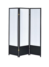 Calix 3-Panel Folding Floor Screen Translucent/Black