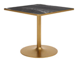 Caliza Black & Gold Outdoor Dining Table by Zuomod at Eve Furniture