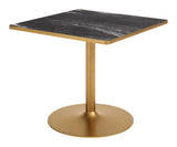 Caliza Black & Gold Outdoor Dining Table by Zuomod at Eve Furniture