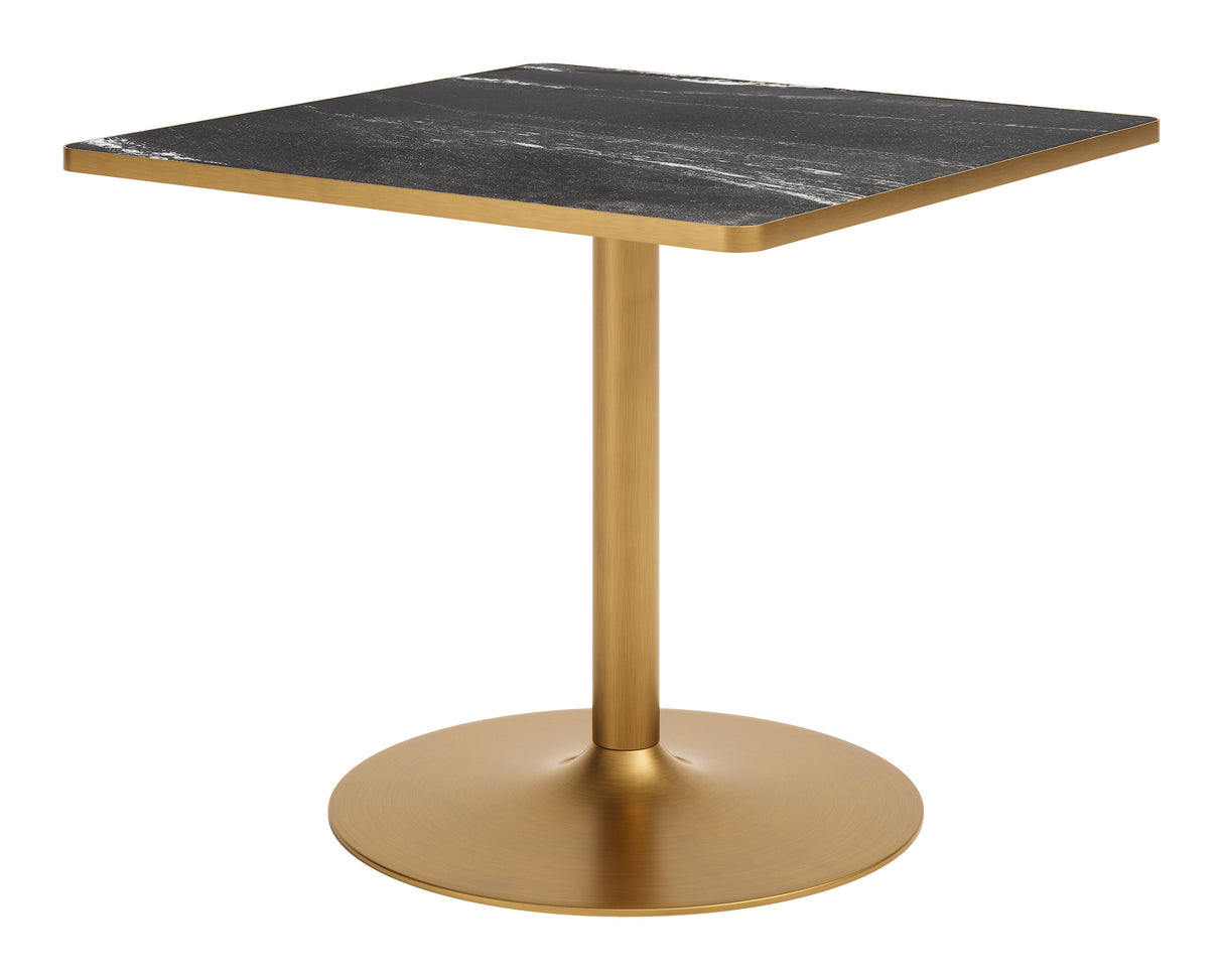 Caliza Black & Gold Outdoor Dining Table by Zuomod at Eve Furniture