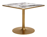 Caliza Dining Table White & Gold by Zuomod at Eve Furniture