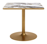 Caliza Dining Table White & Gold by Zuomod at Eve Furniture