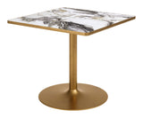 Caliza Dining Table White & Gold by Zuomod at Eve Furniture