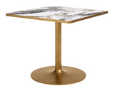 Caliza Dining Table White & Gold by Zuomod at Eve Furniture