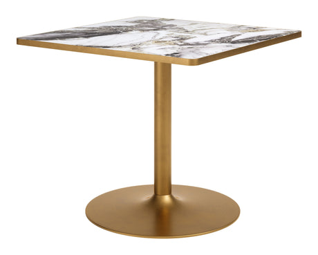 Caliza Dining Table White & Gold by Zuomod at Eve Furniture