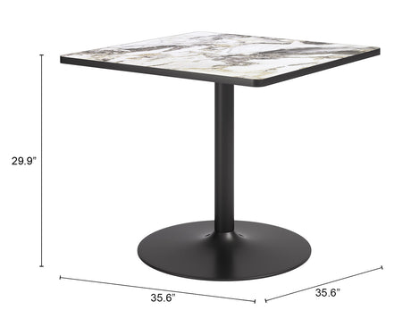 Caliza Gray & Black Outdoor Dining Table by Zuomod at Eve Furniture