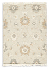 Calkin Linen/Gray/Caramel 5' x 7' Rug by Ashley at Eve Furniture