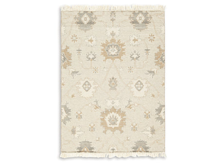 Calkin Linen/Gray/Caramel 5' x 7' Rug by Ashley at Eve Furniture