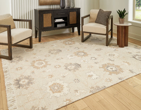 Calkin Linen/Gray/Caramel 8' x 10' Rug by Ashley at Eve Furniture