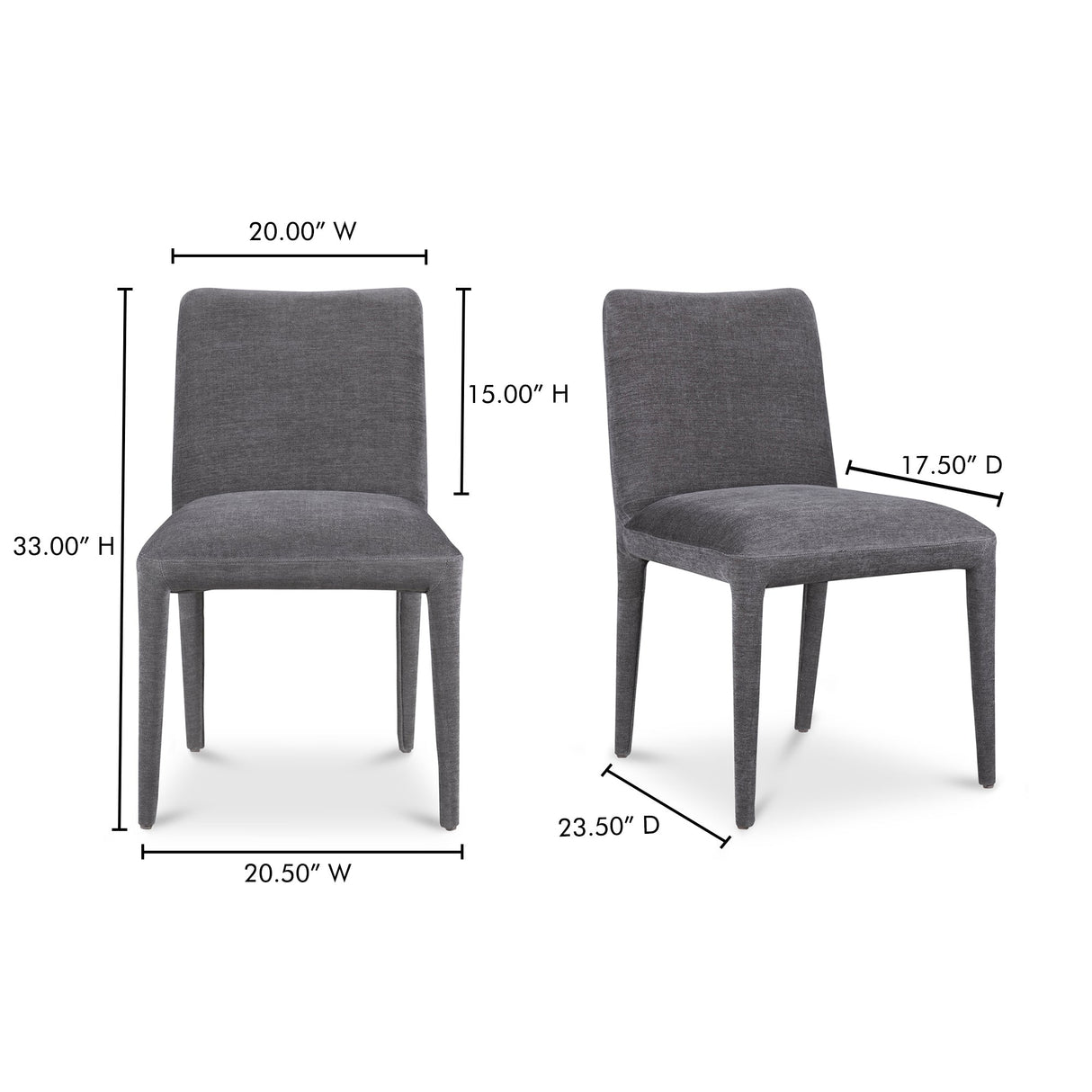 Calla Dark Grey Dining Chair (Set of 2) by MOES at Eve Furniture