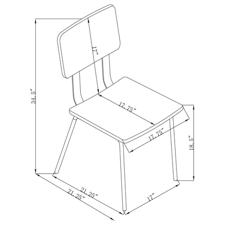 Calla Fabric Upholstered Dining Side Chair Grey (Set of 2) by Coaster at Eve Furniture