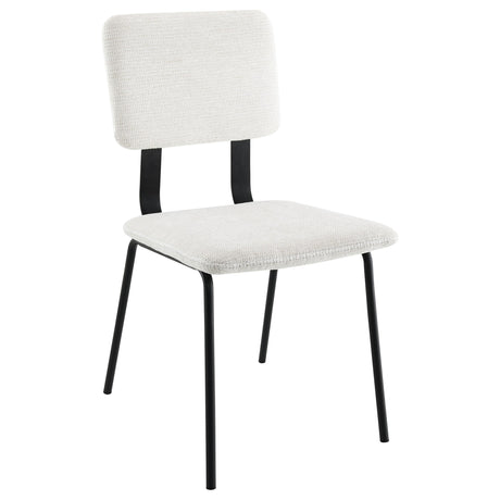 Calla Fabric Upholstered Dining Side Chair White (Set of 2) by Coaster at Eve Furniture