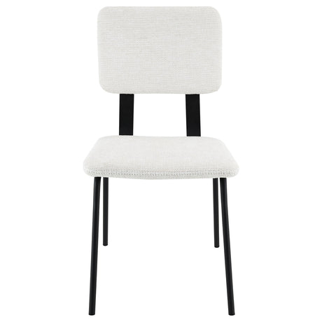Calla Fabric Upholstered Dining Side Chair White (Set of 2) by Coaster at Eve Furniture