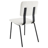 Calla Fabric Upholstered Dining Side Chair White (Set of 2) by Coaster at Eve Furniture