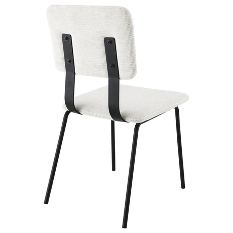 Calla Fabric Upholstered Dining Side Chair White (Set of 2) by Coaster at Eve Furniture
