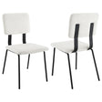 Calla Fabric Upholstered Dining Side Chair White (Set of 2) by Coaster at Eve Furniture