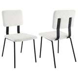 Calla Fabric Upholstered Dining Side Chair White (Set of 2) by Coaster at Eve Furniture
