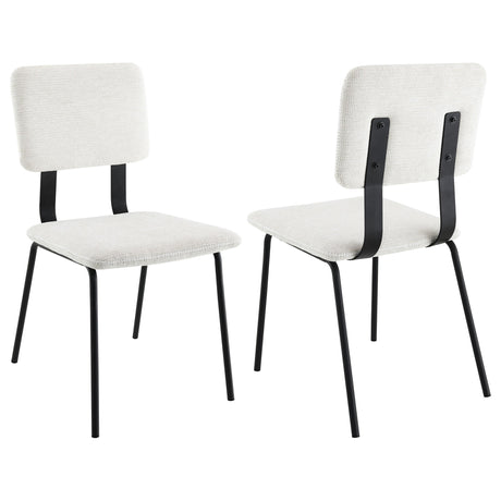 Calla Fabric Upholstered Dining Side Chair White (Set of 2) by Coaster at Eve Furniture
