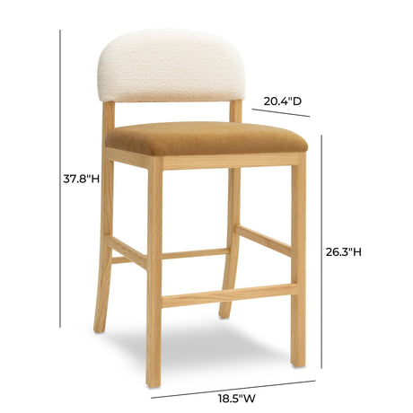 Calla Performance Velvet Counter Stool by TOV Furniture at Eve Furniture